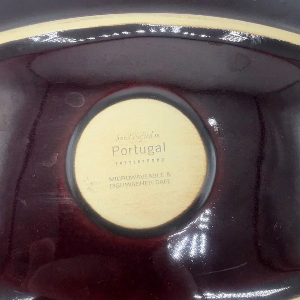 POTTERY BARN Brown Speckle Glaze Serving Platter- 14” x 9.5”